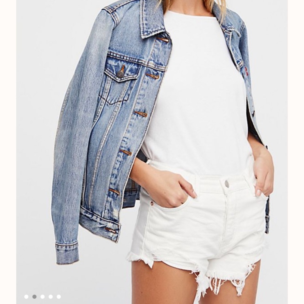 We the Free white cut off shorts